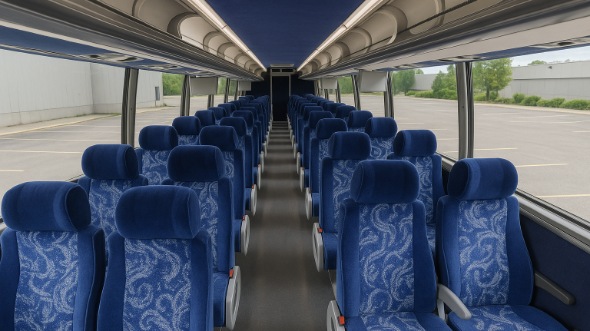 irving 54 passenger charter bus inside